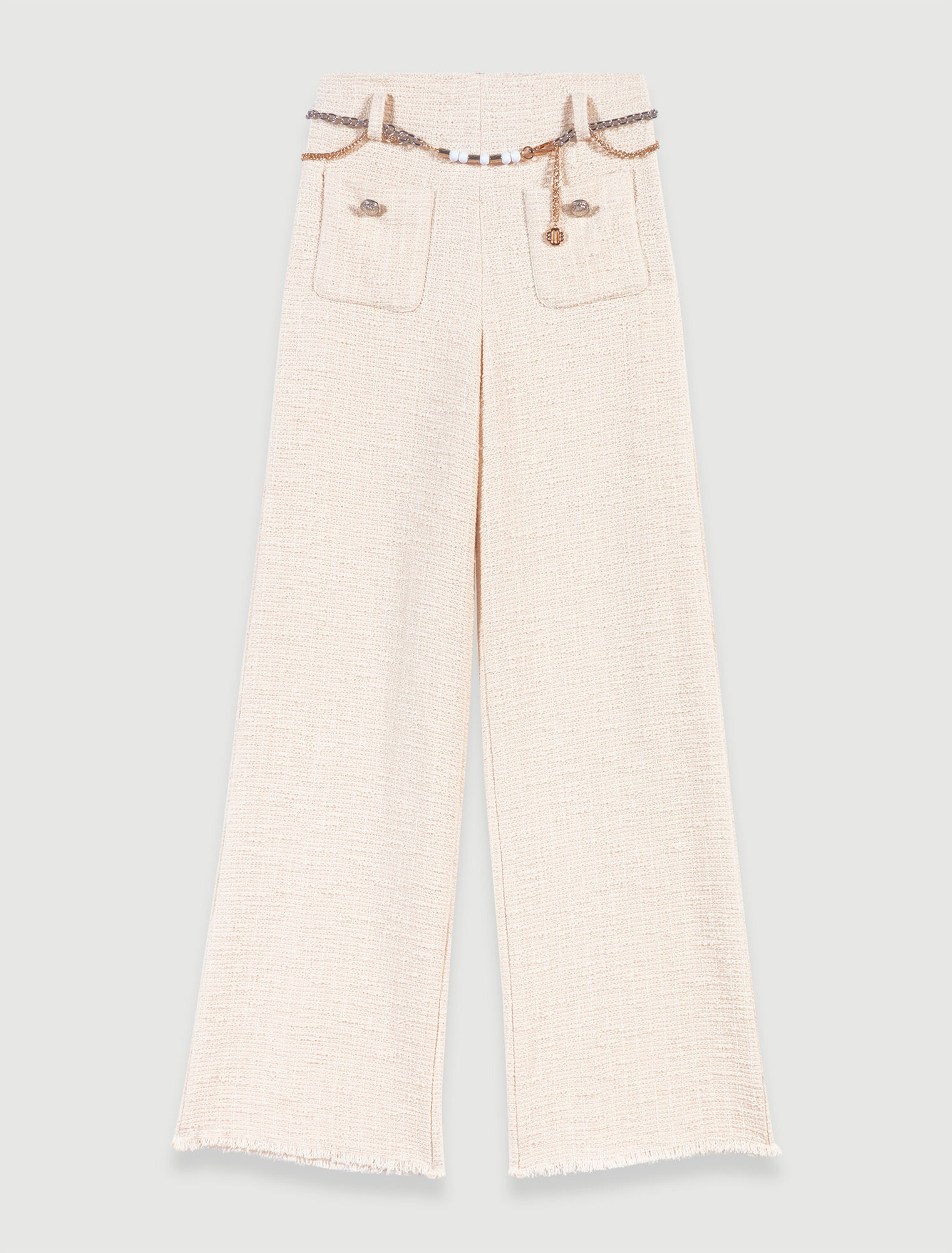 Pantaloni larghi in tweed