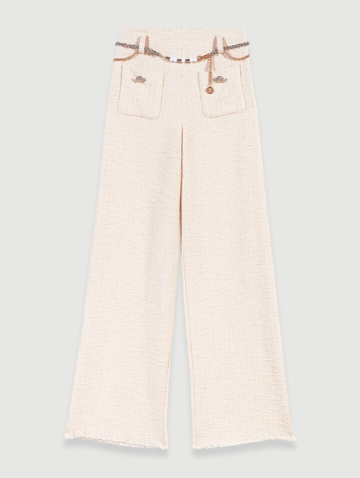 Pantaloni larghi in tweed