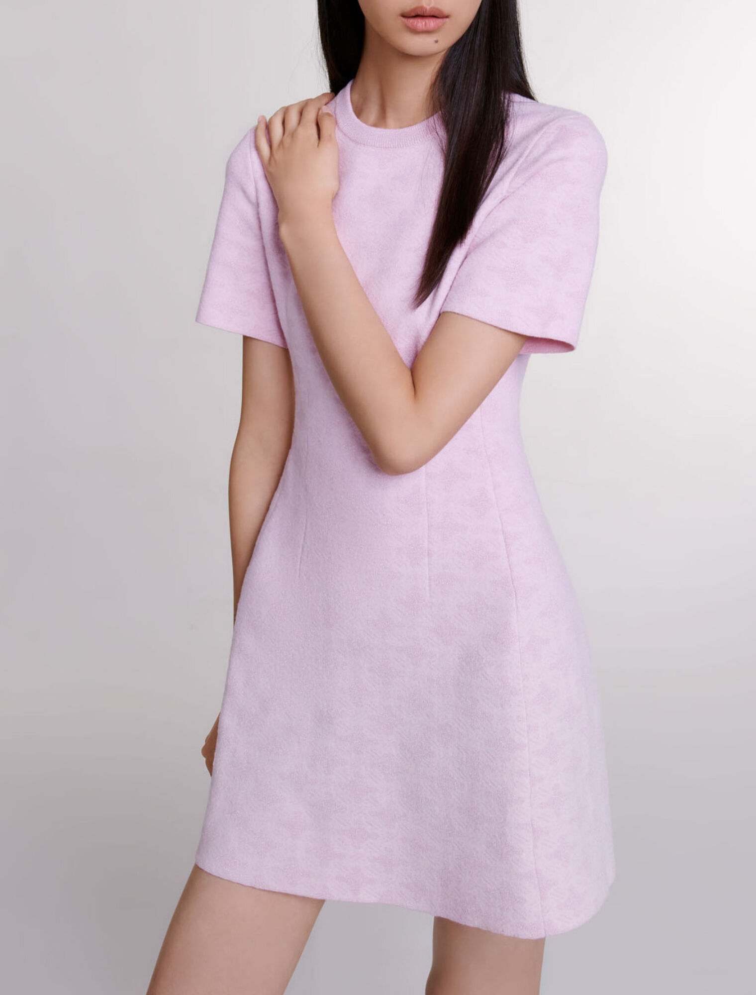 Abito corto in maglia jacquard