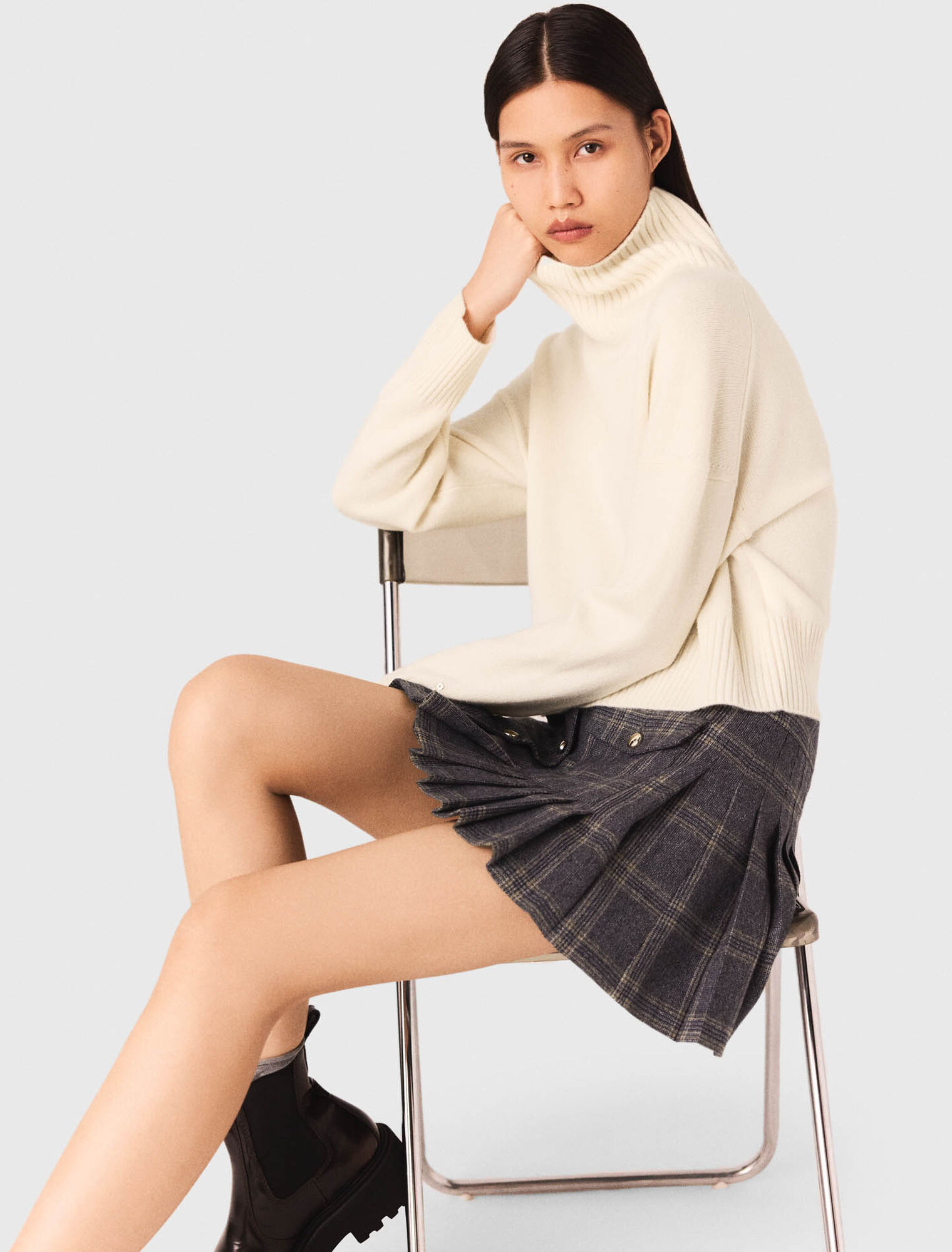 Maglione a collo alto in cachemire