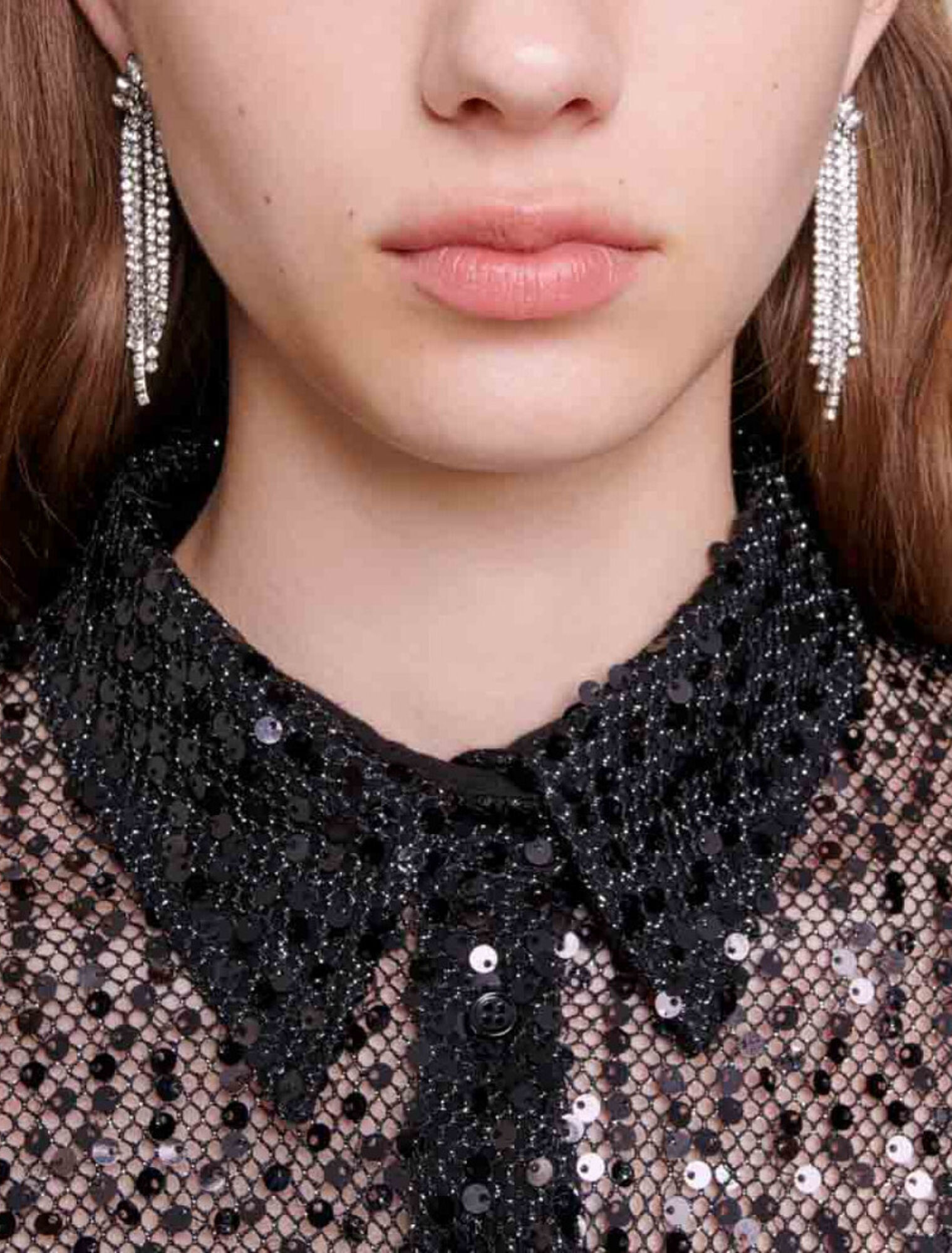 Camicia corta con paillettes