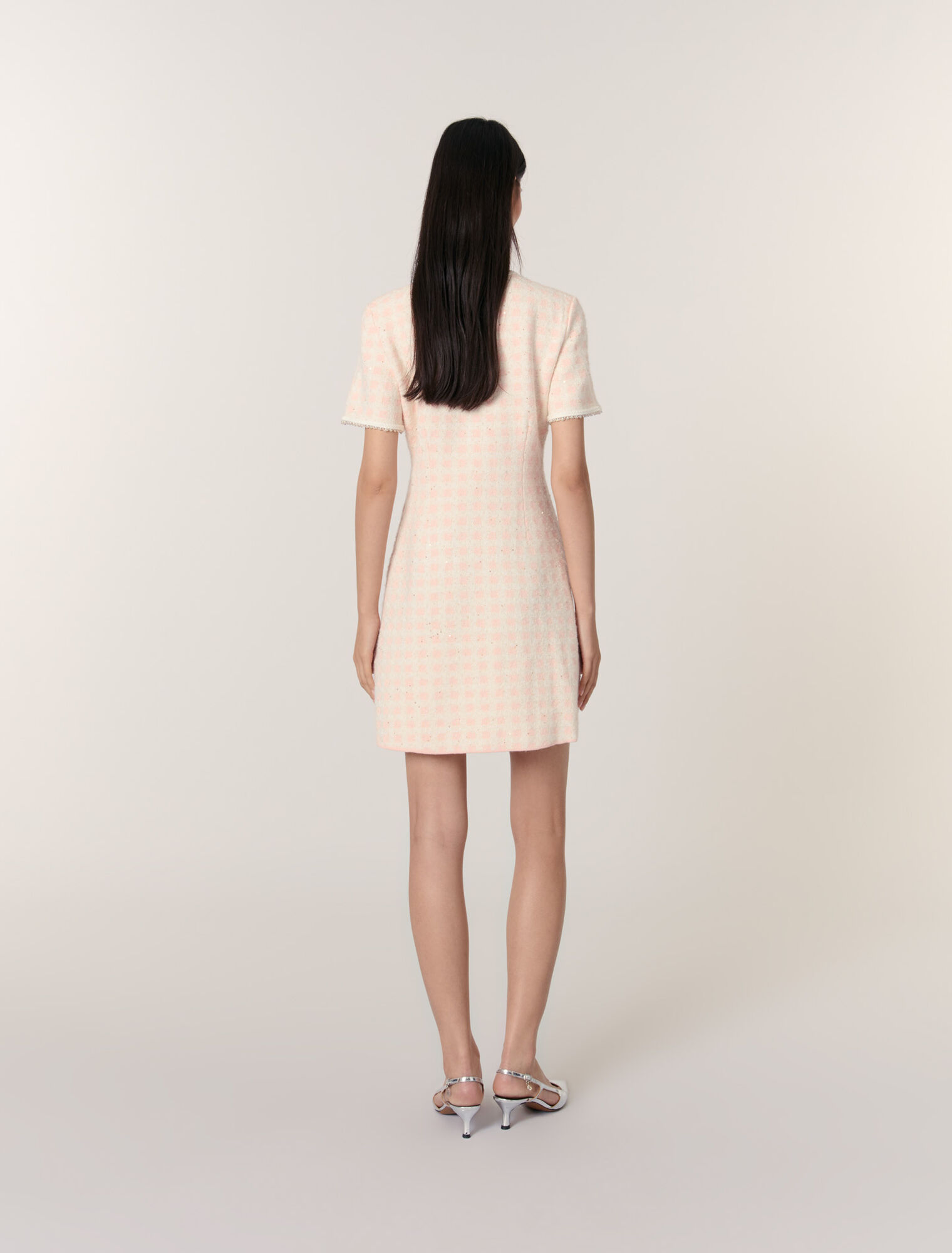 Abito corto in maglia effetto tweed