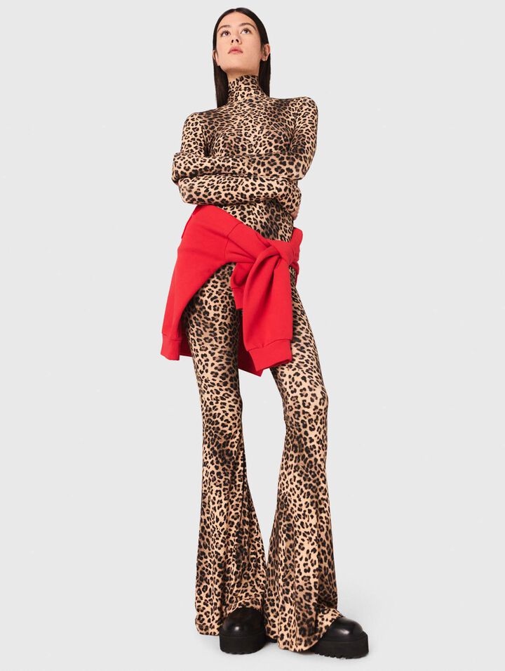 Leggings svasati stampa leopardo