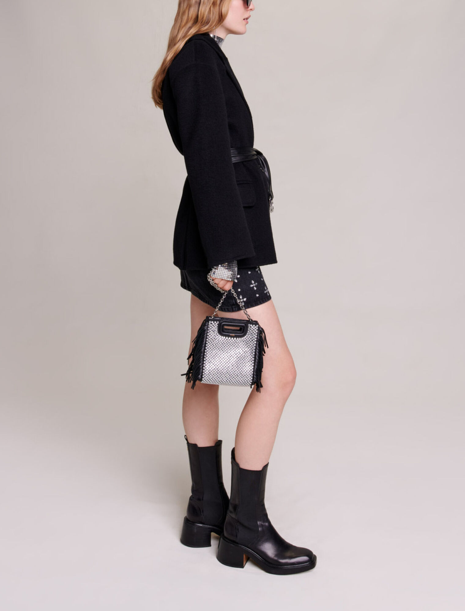 Cappotto cropped da annodare