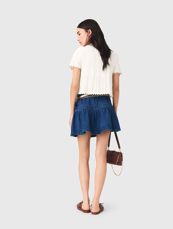 Cardigan con gioielli dorati