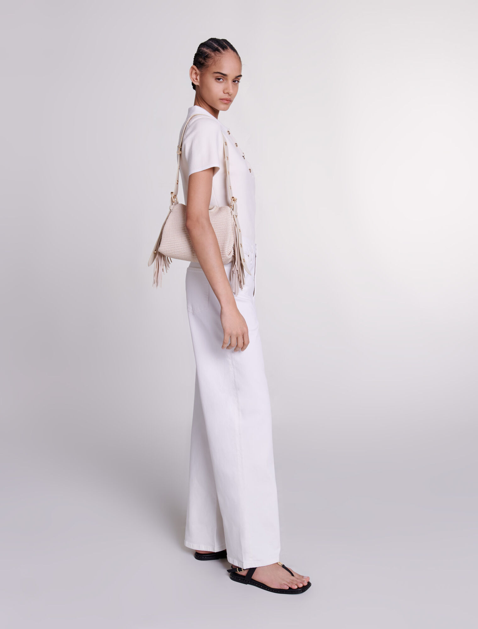 Top in maglia con colletto polo