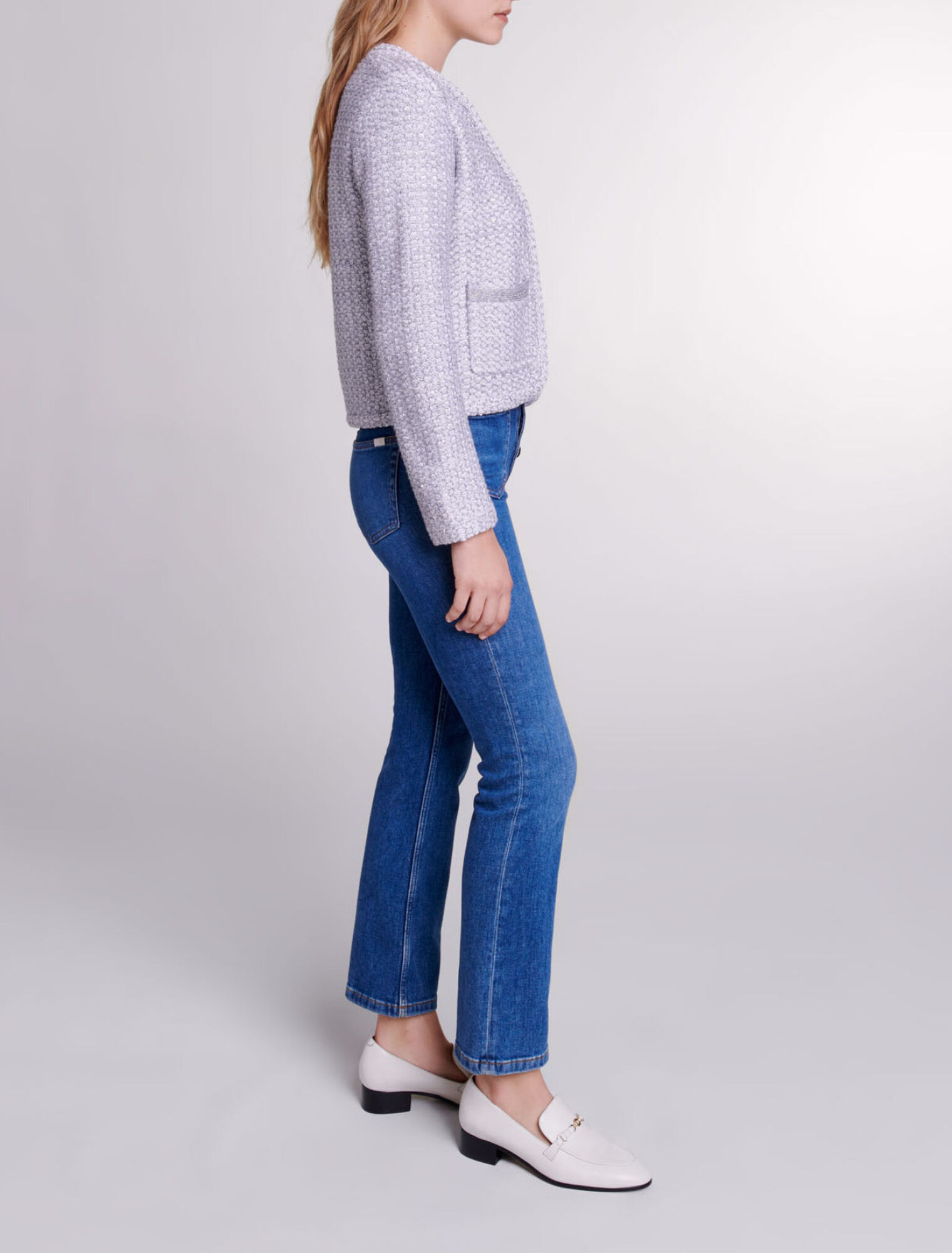 Cardigan in maglia effetto tweed