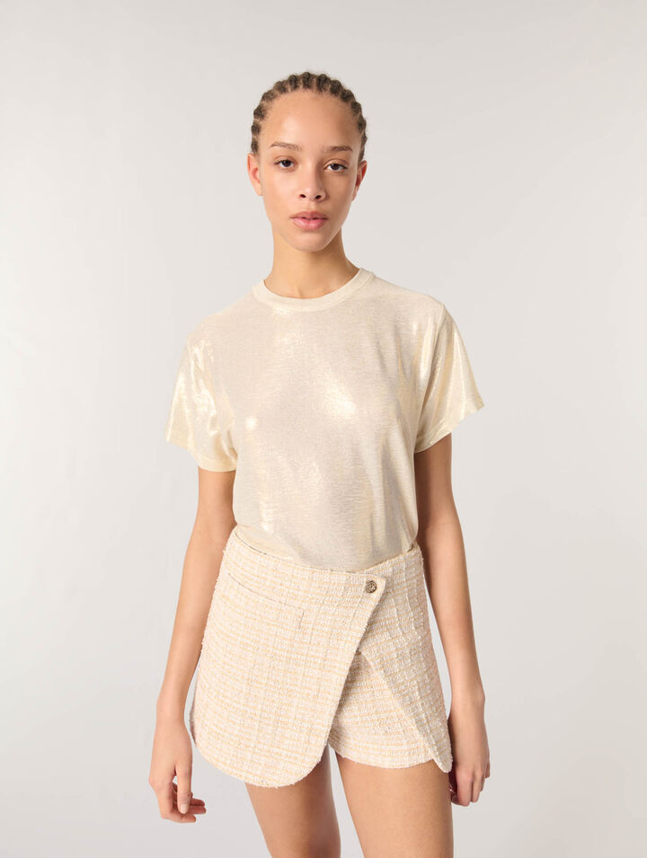 Shorts trompe l'œil in tweed