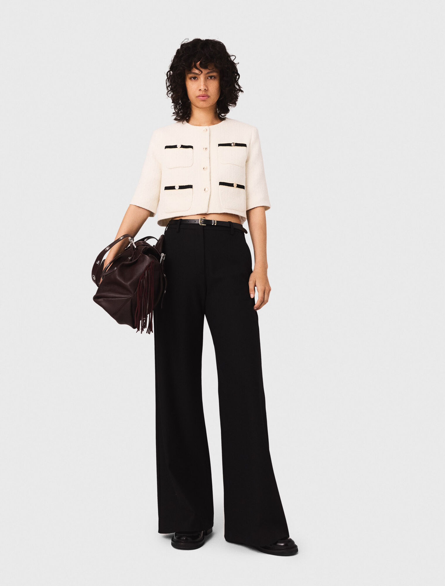 Giacca corta in tweed lurex