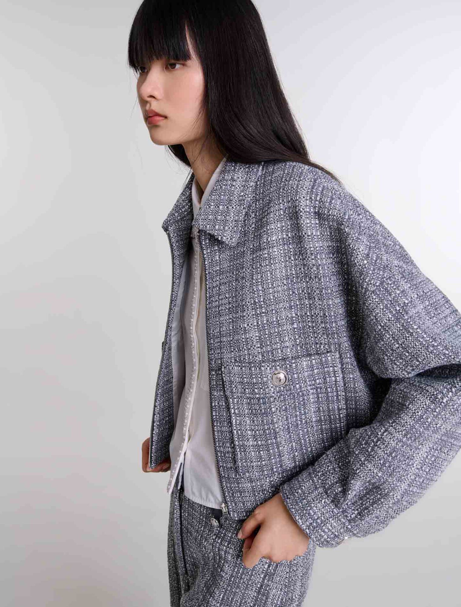 Giubbotto corto in tweed