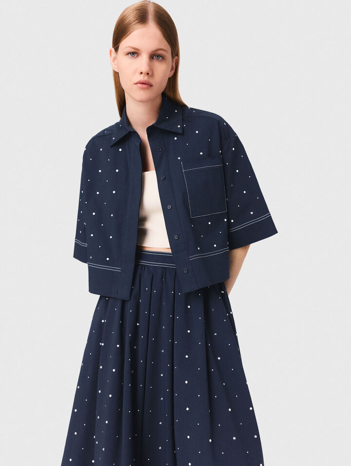 Camicia cropped con borchie