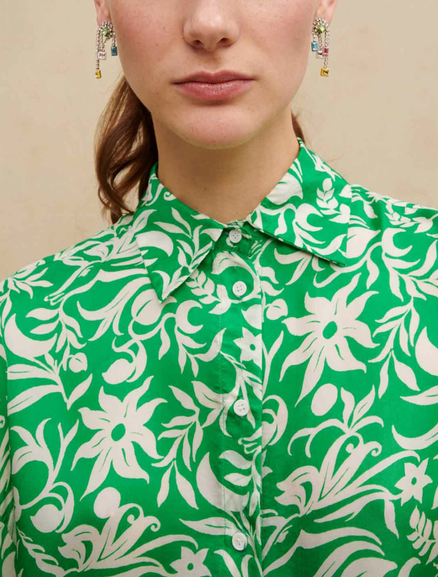 Camicia in raso stampata