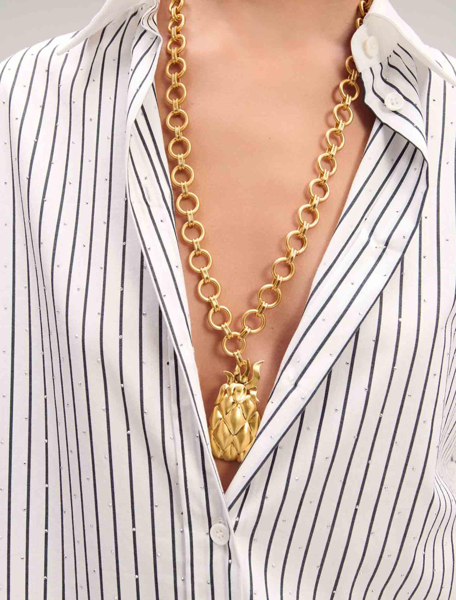 Camicia a righe glitterata