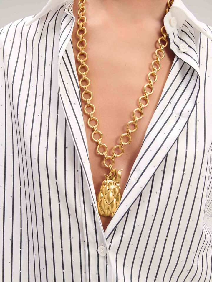 Camicia a righe glitterata