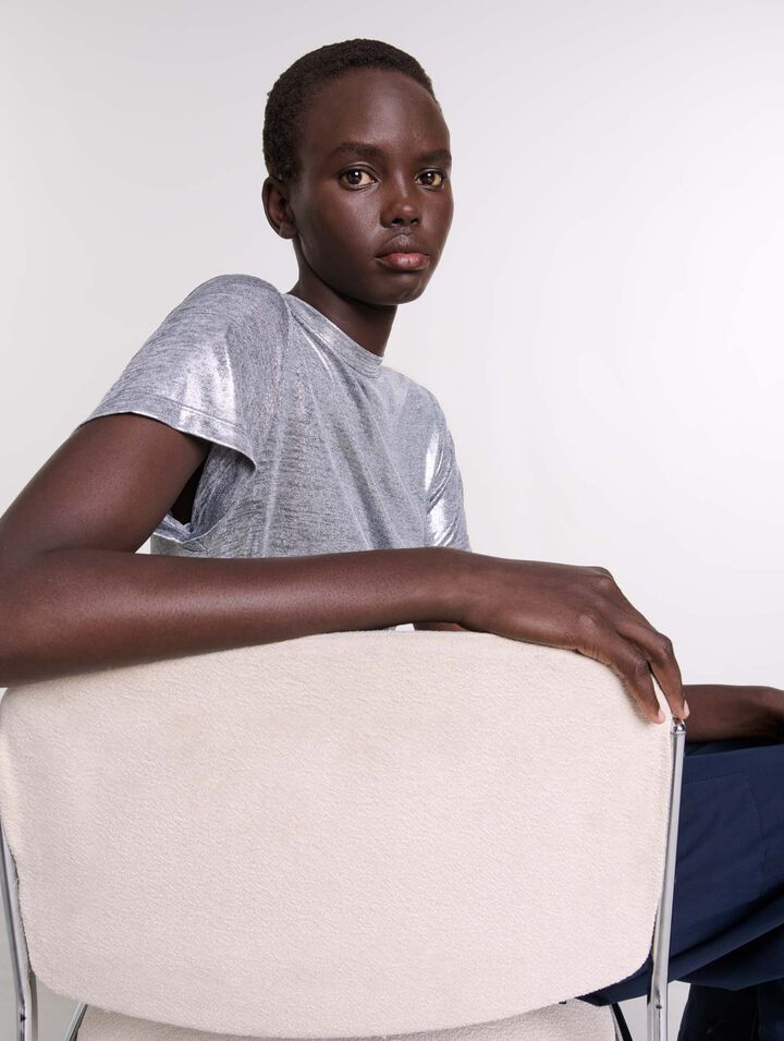 T-shirt in lamé