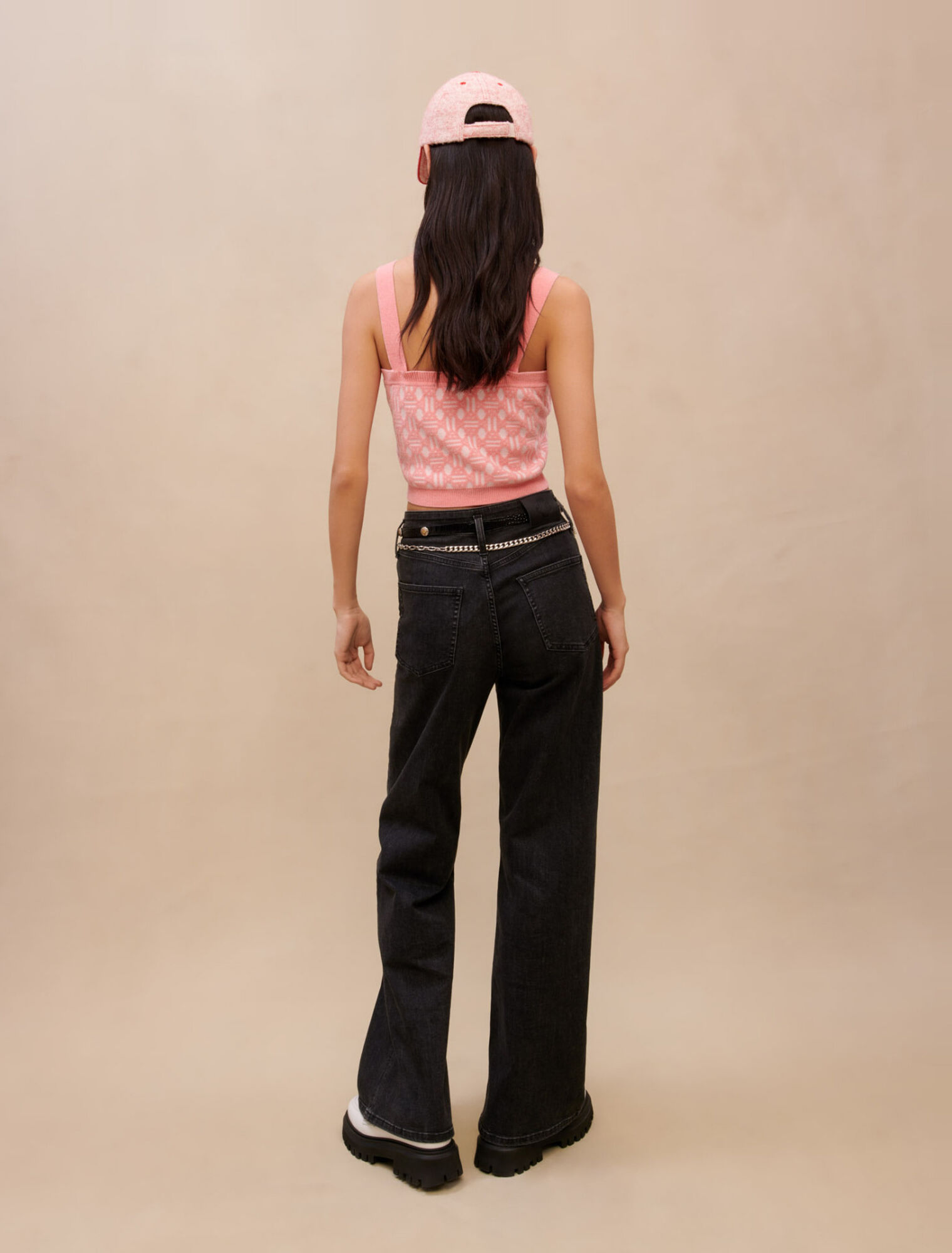 Top in maglia stampata