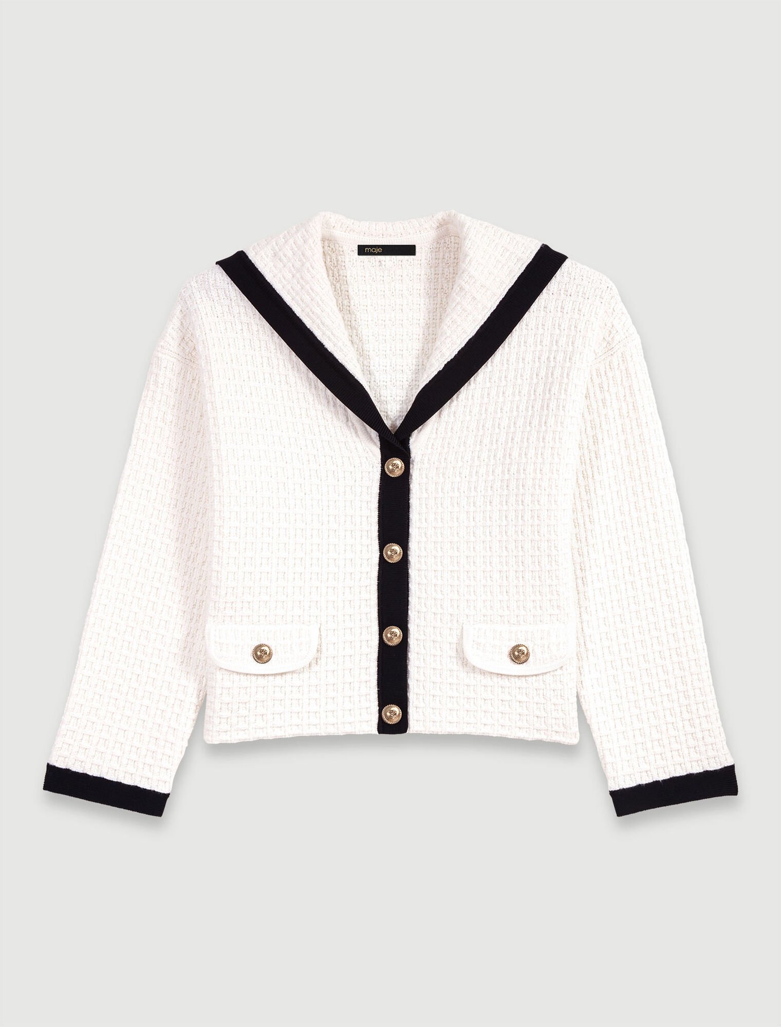 Cardigan con colletto a contrasto