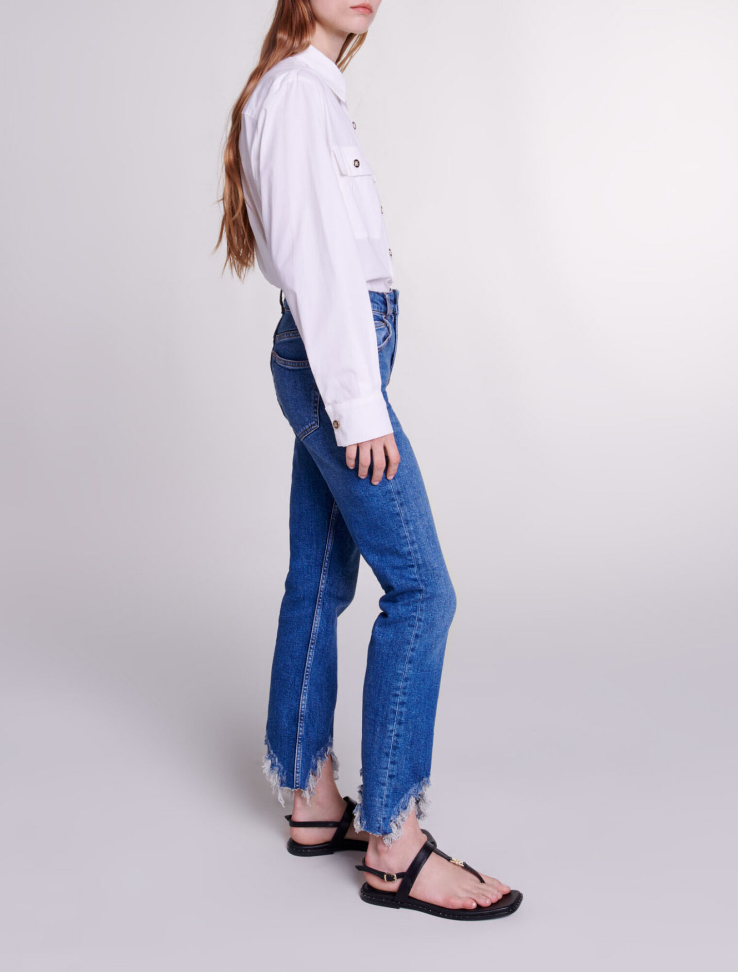 Jeans skinny strappati