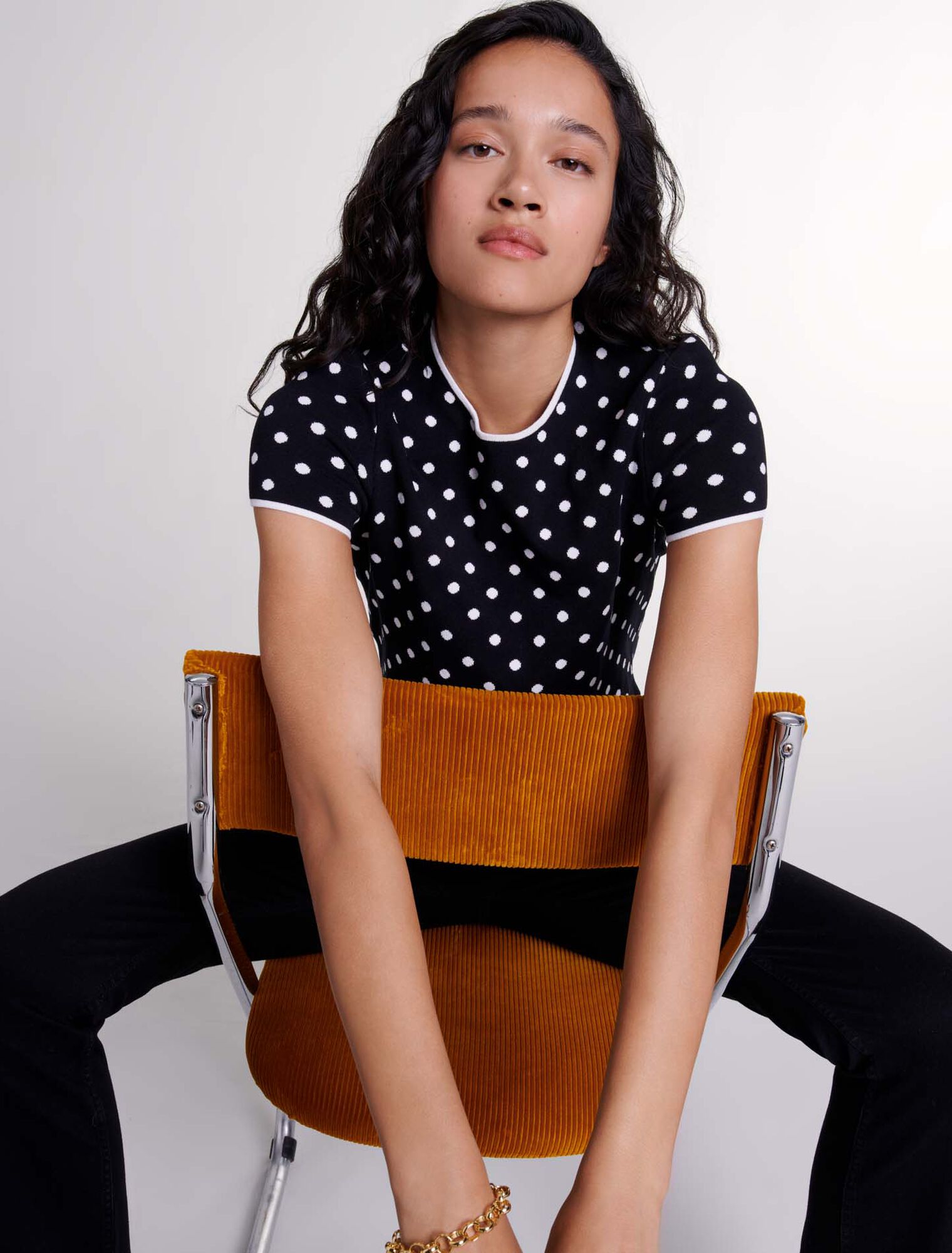 Top in maglia jacquard 