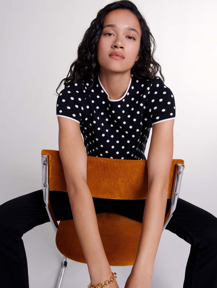 Top in maglia jacquard 