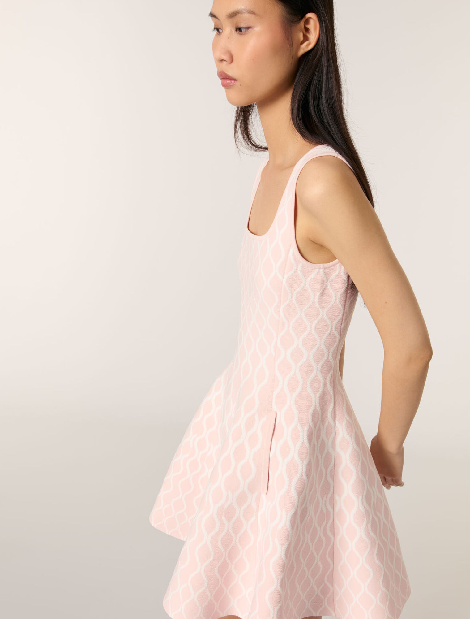 Abito corto in maglia jacquard