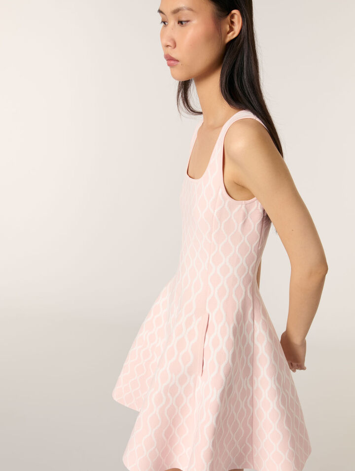 Abito corto in maglia jacquard