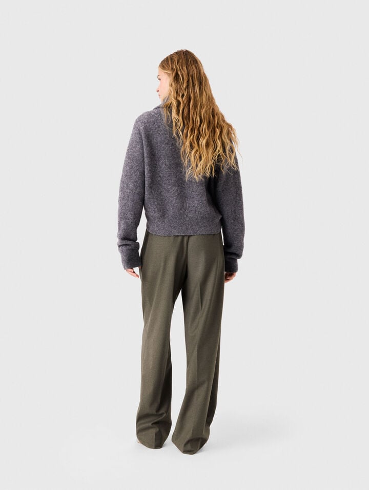 Maglione in yak con collo a zip