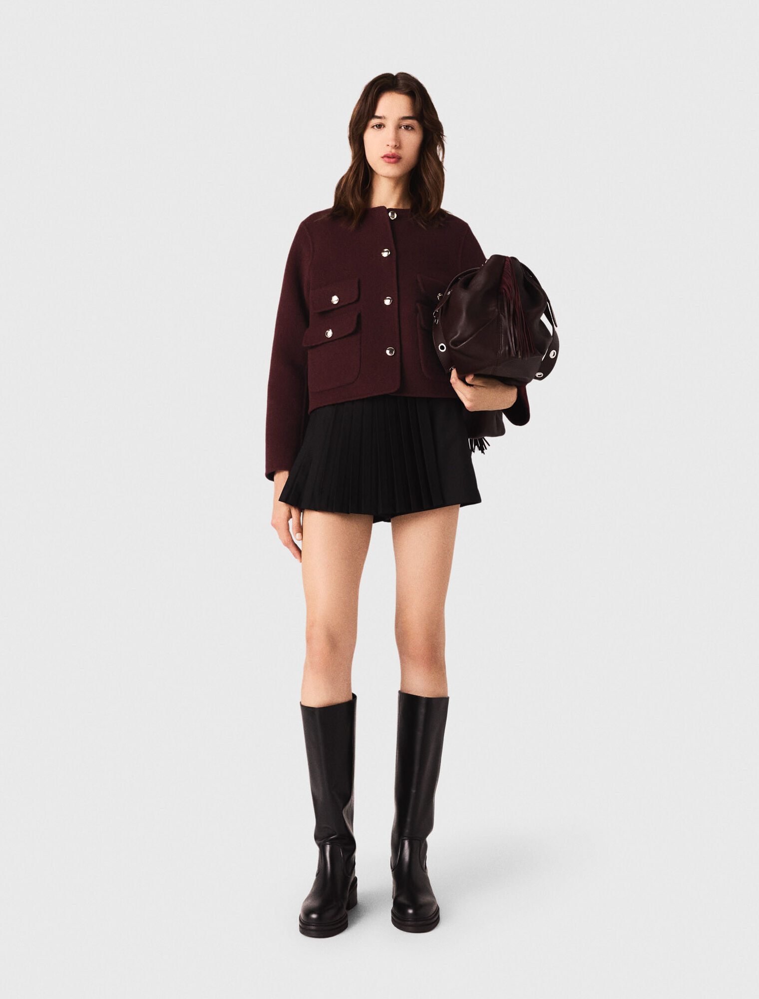 Shorts dritti plissettati