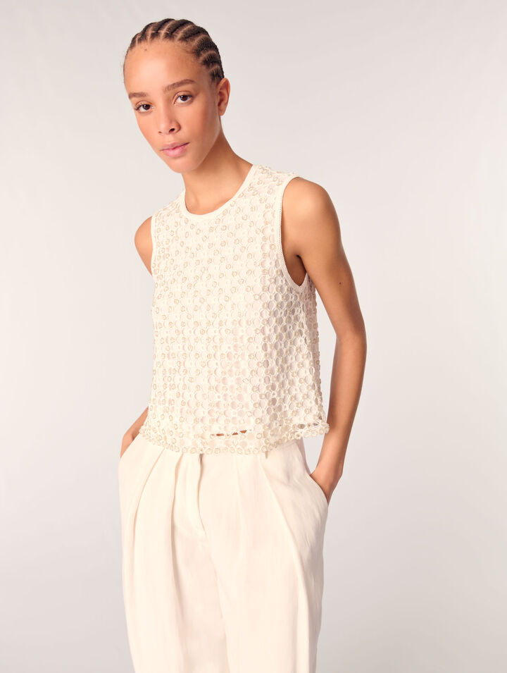 Top in crochet con perline