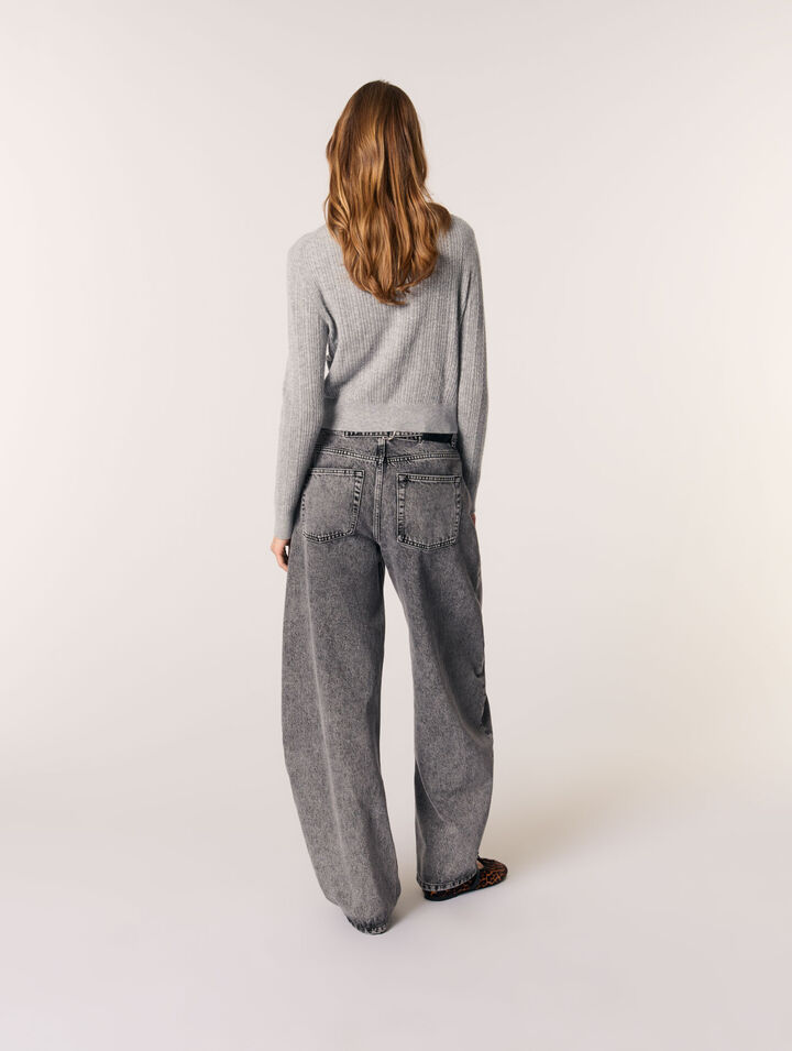 Cardigan con colletto rimovibile