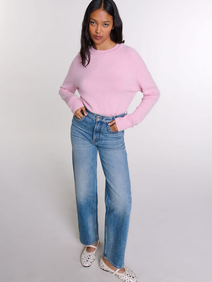 Jeans dritti dettagli intrecciati