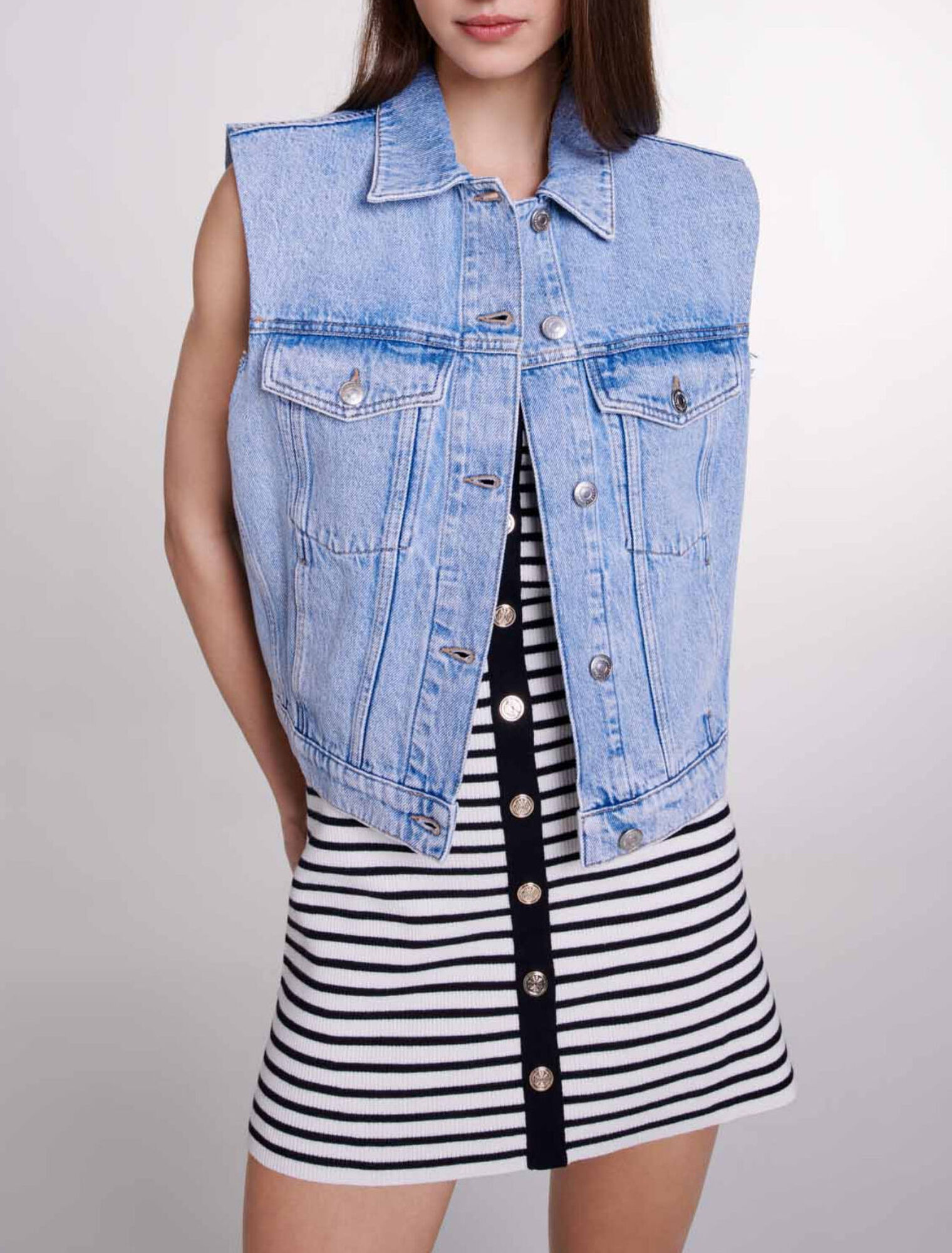 Giacca di jeans senza maniche