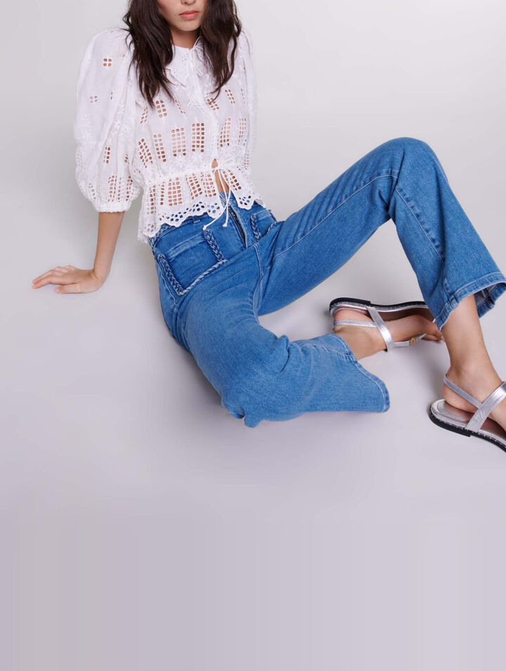 Jeans con dettagli intrecciati