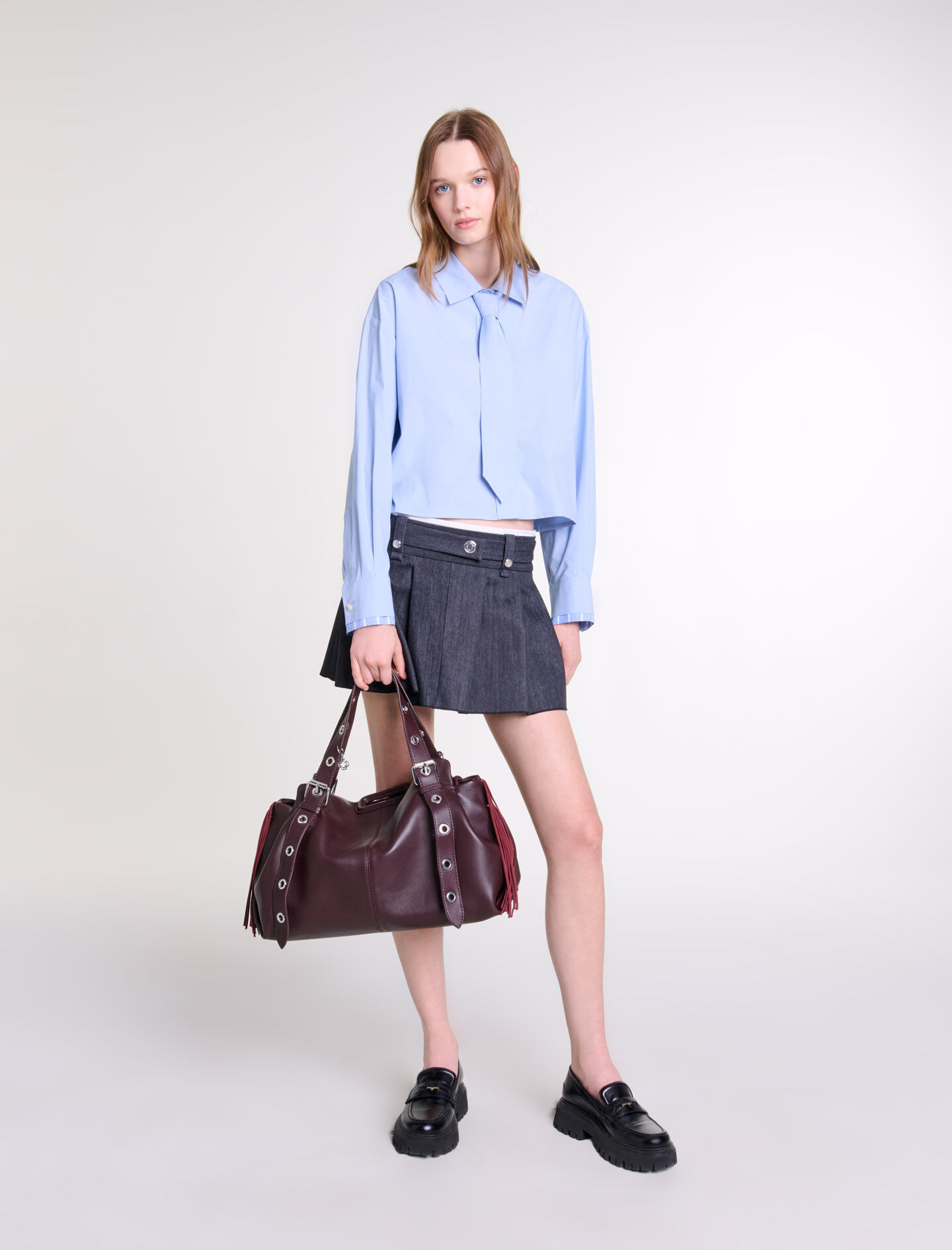 Minigonna nera jeans discount