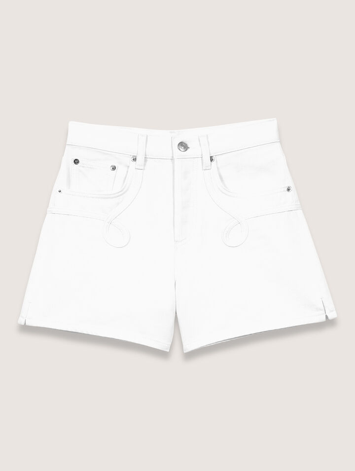 Shorts in jeans ricamato