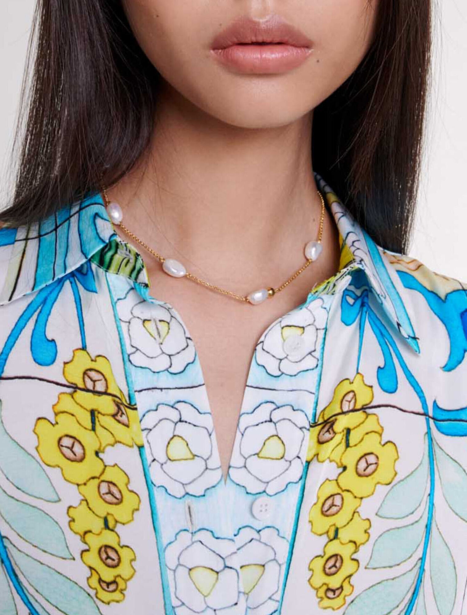 Camicia in raso stampato