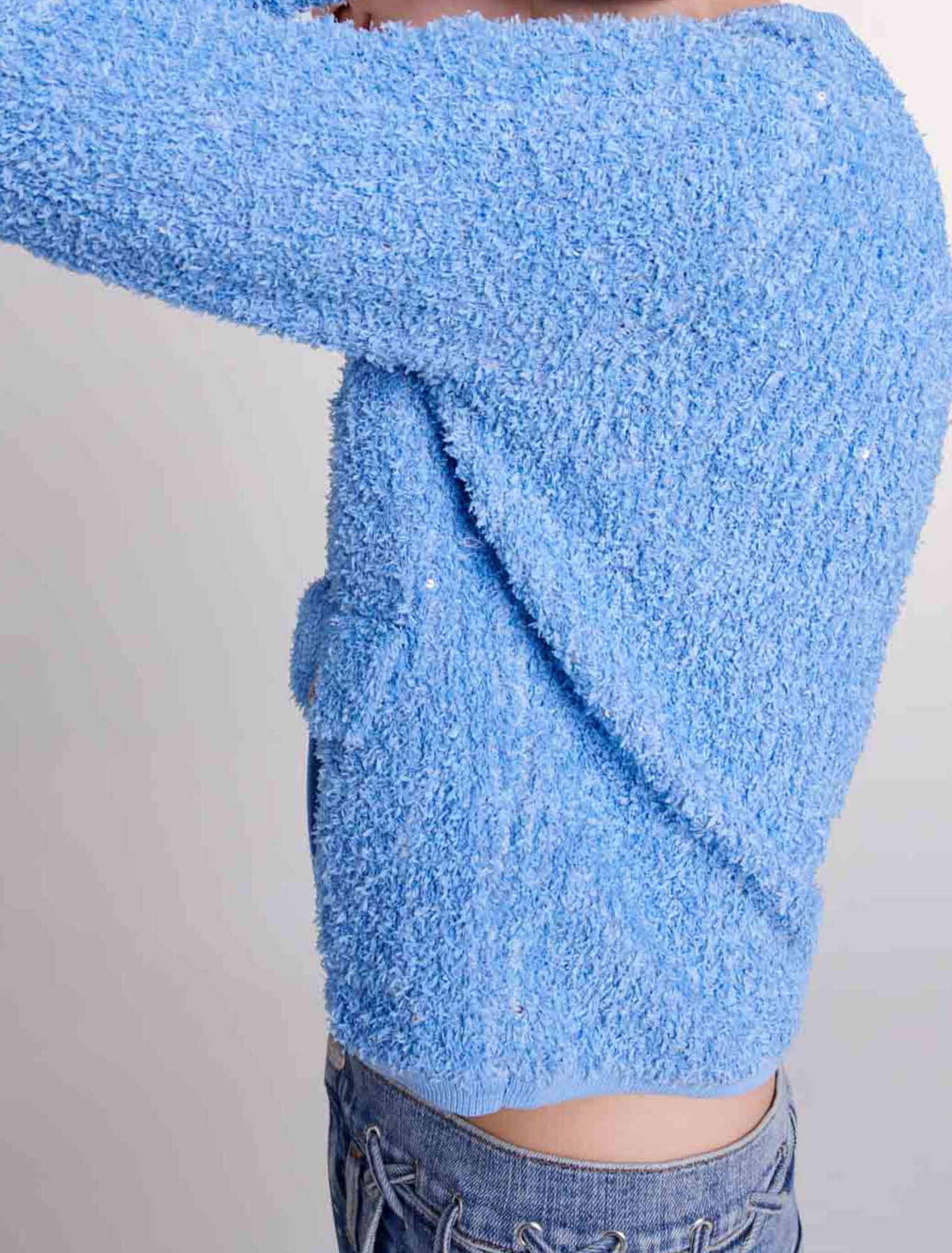 Cardigan in maglia con lustrini