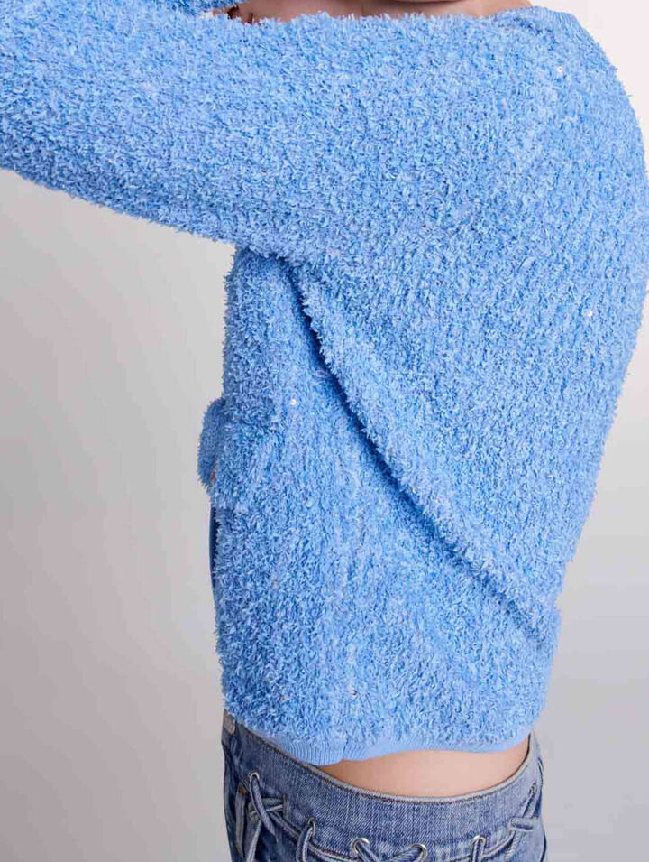 Cardigan in maglia con lustrini