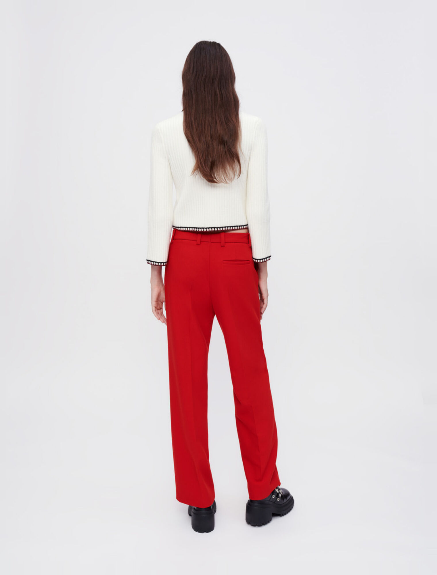 Pantaloni da tailleur ampi rossi
