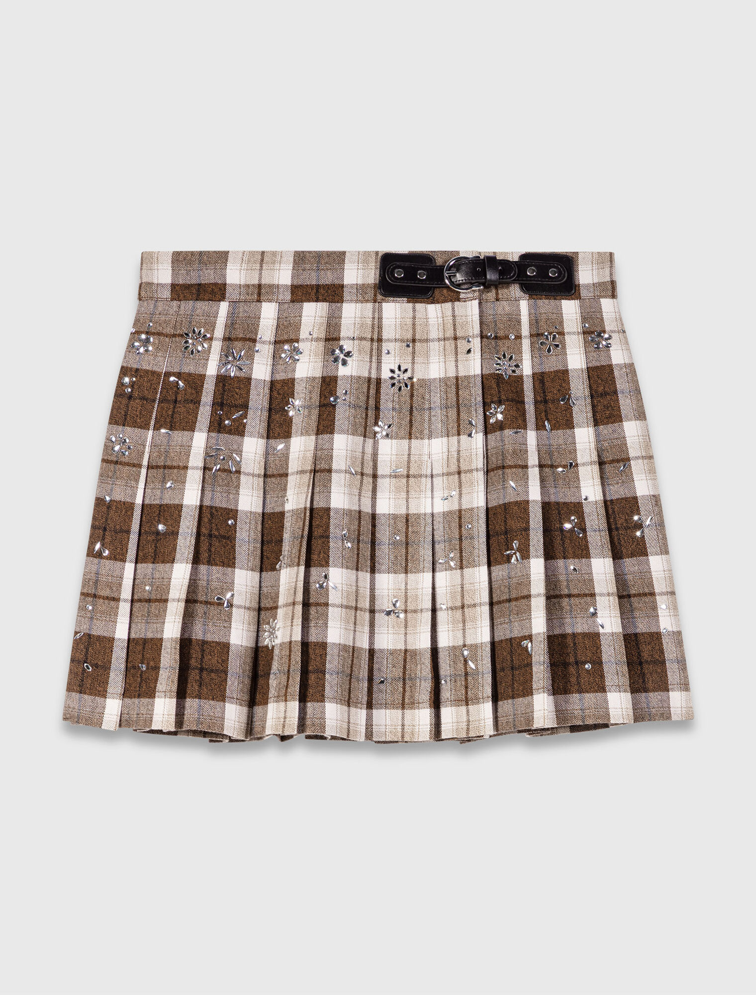 Gonna kilt a quadri con strass