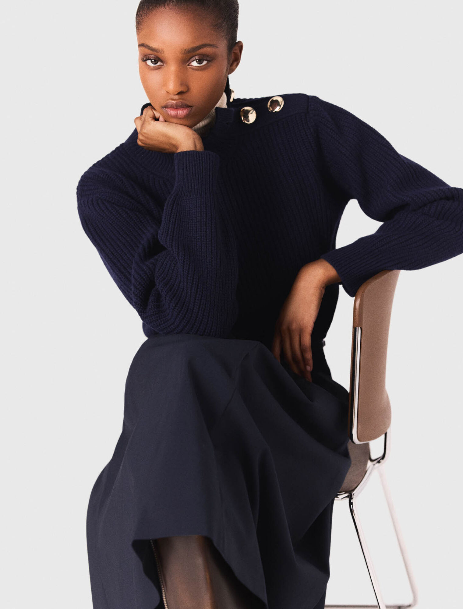 Maglione in lana a collo alto