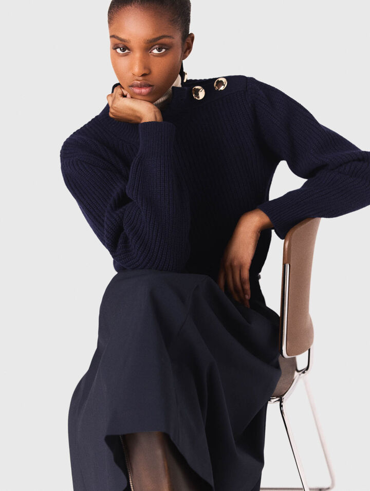 Maglione in lana a collo alto