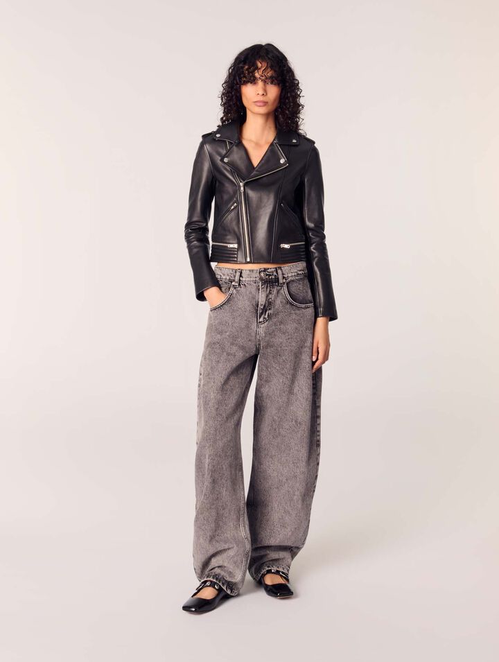 Giubbotto in pelle stile biker