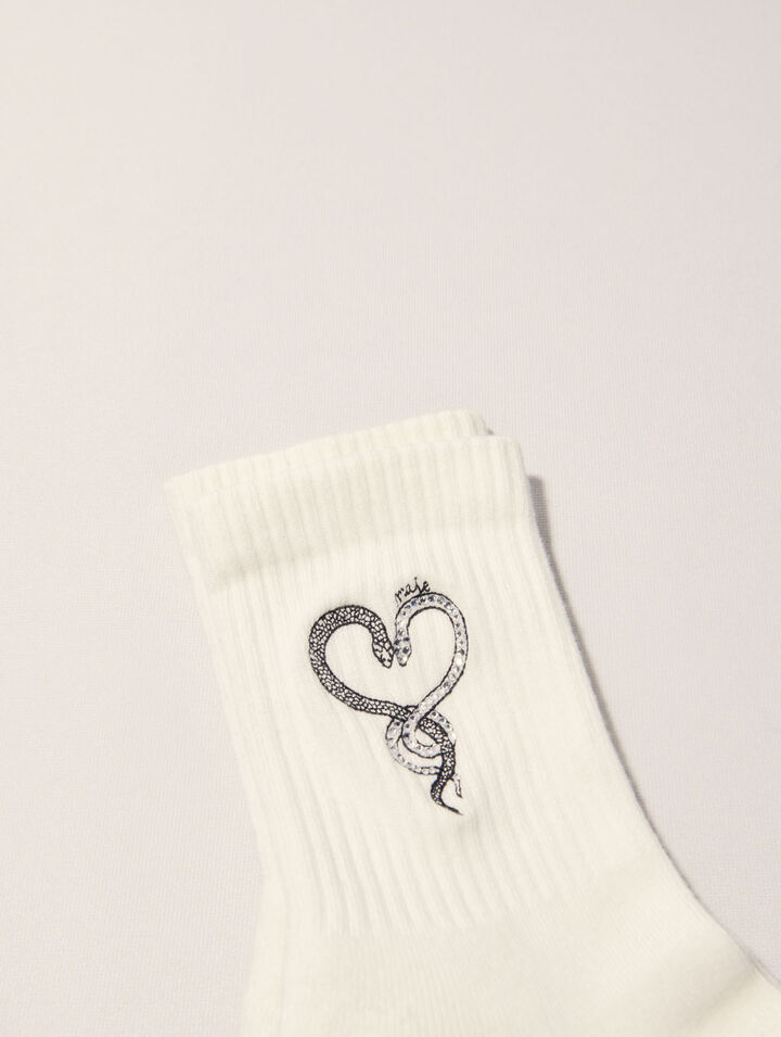 Calzini ricamati con strass