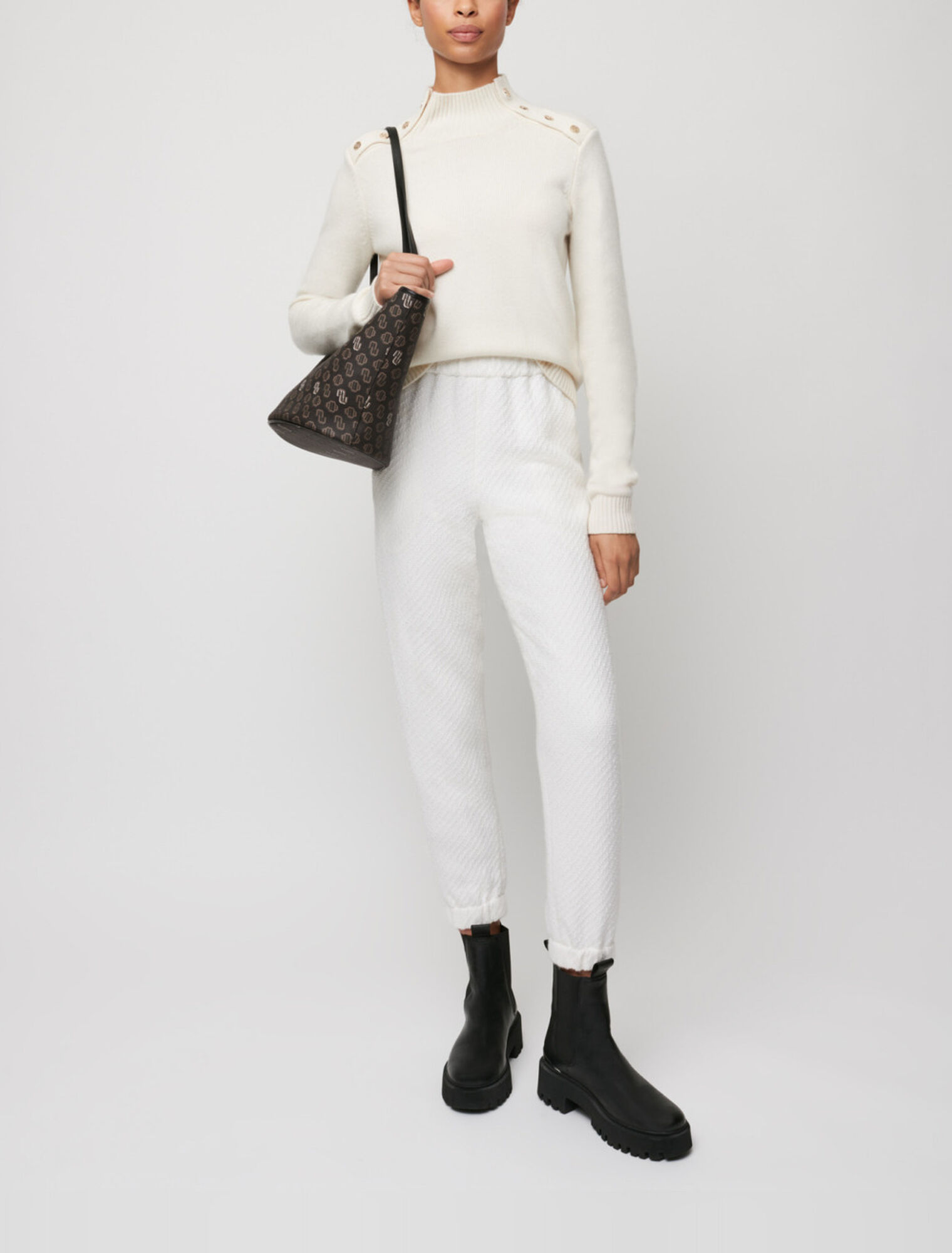 Pantaloni da jogging in stile tweed