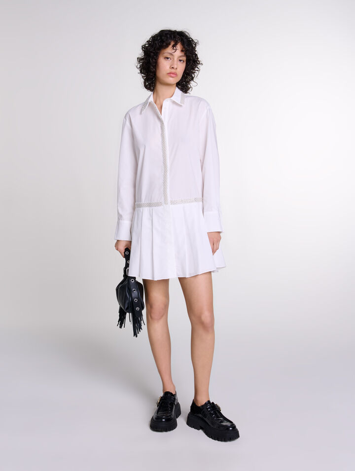 Abito a camicia ornato con perline