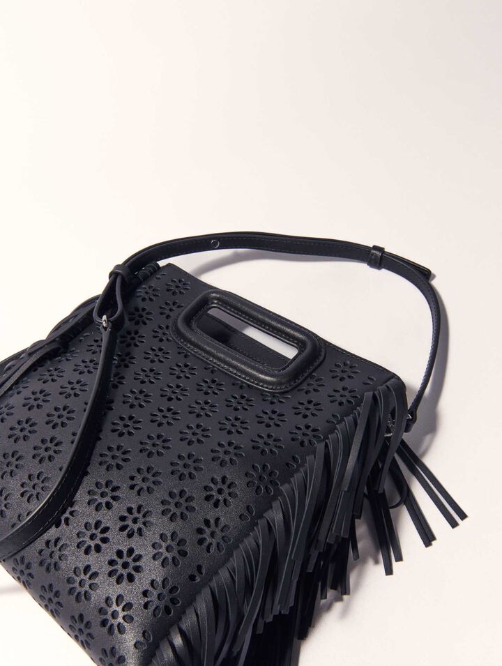 Borsa M in pelle traforata