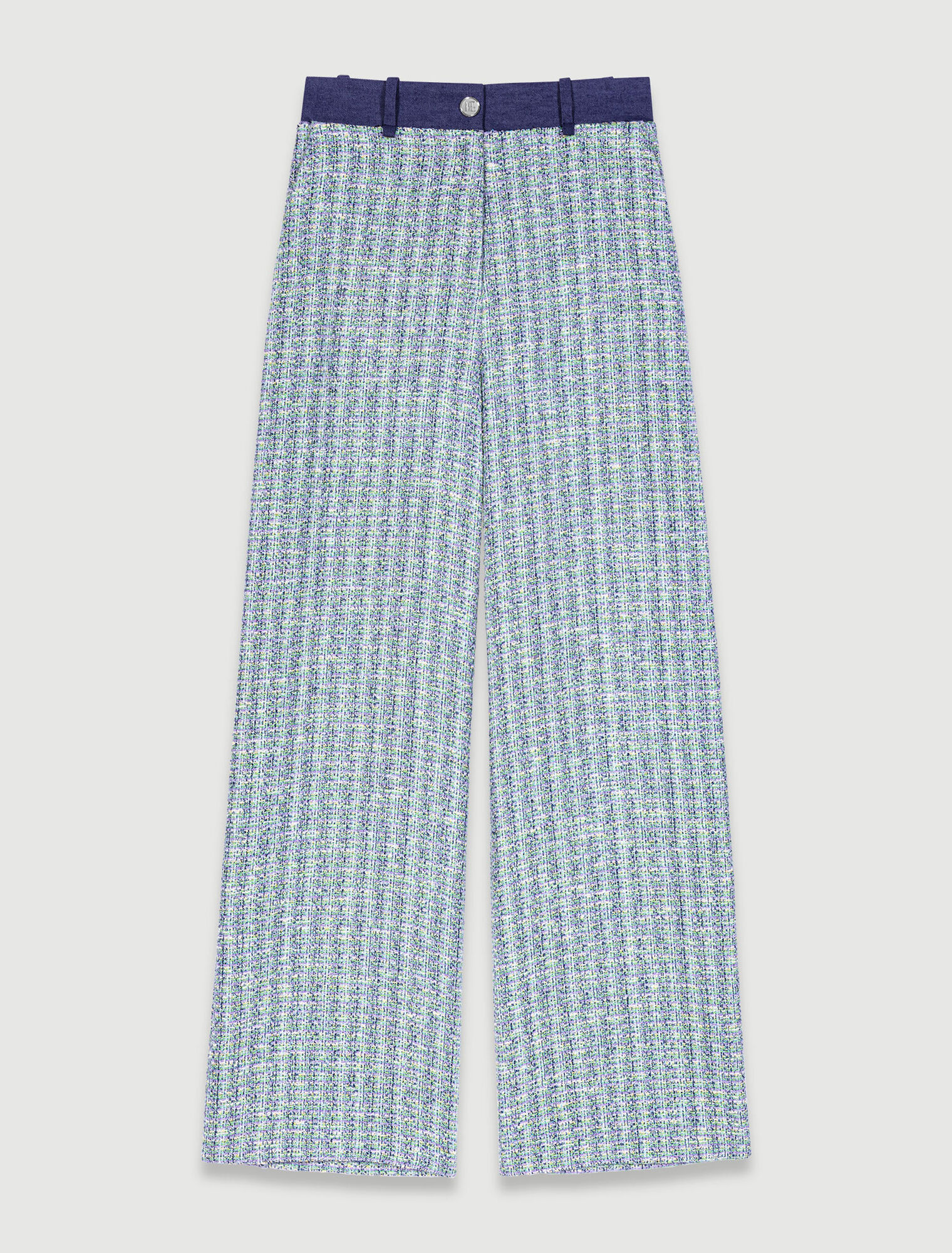 Pantaloni larghi in tweed