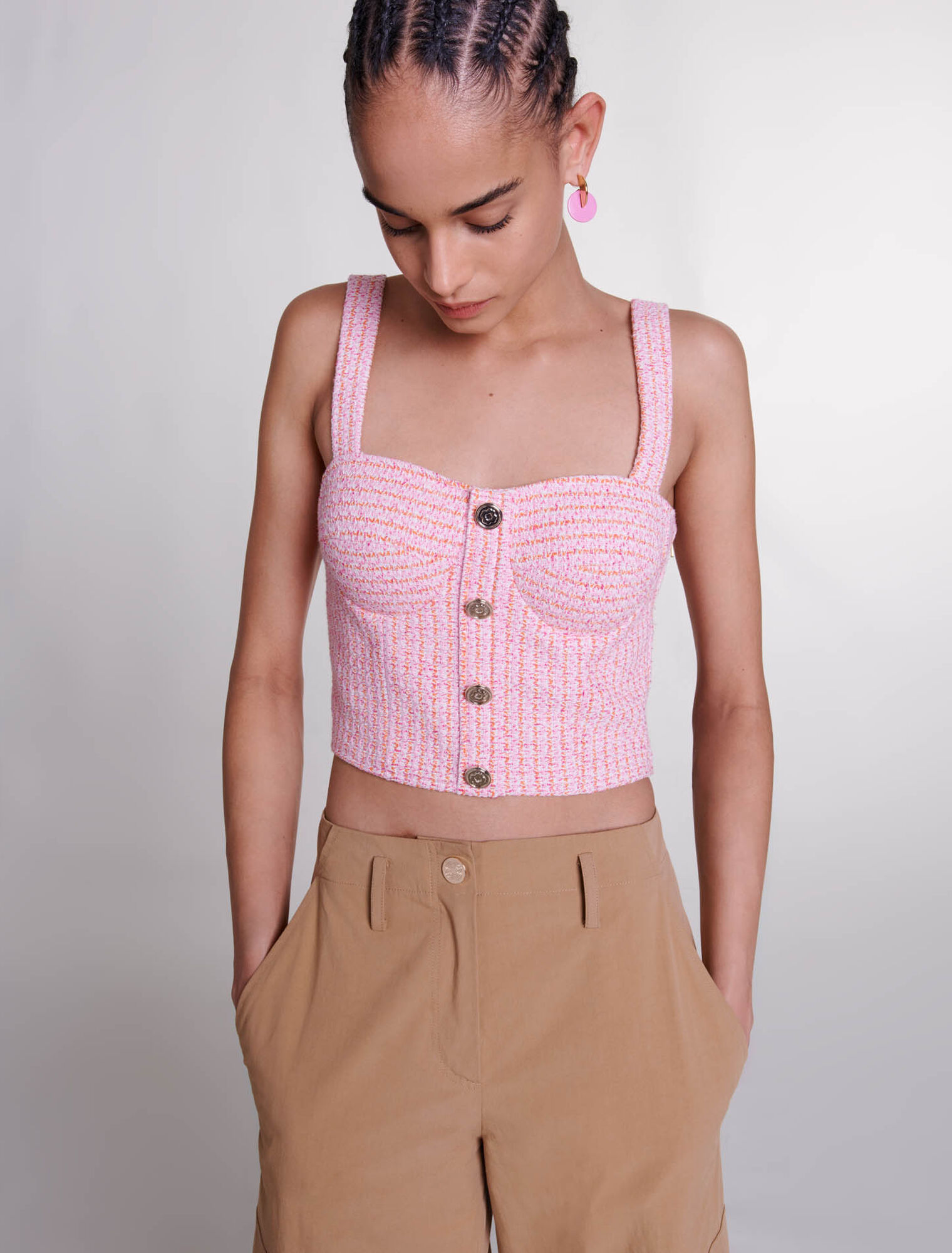Crop top in tweed