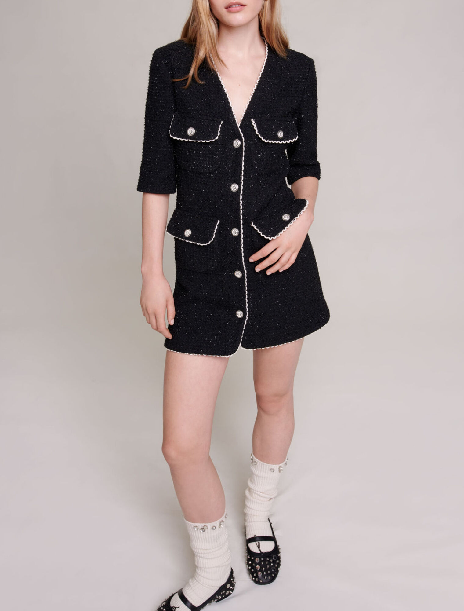 Abito corto in tweed